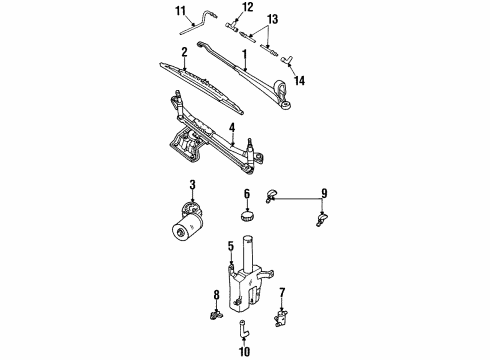 2000 Mercury Mystique Wiper & Washer Components Diagram