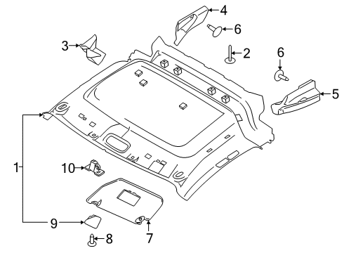 2019 Ford Transit Connect Interior Trim - Roof Diagram 4 - Thumbnail