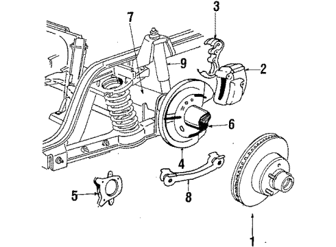 1986 Lincoln Continental Axle Housing - Rear Diagram