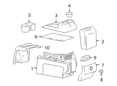 2005 Ford F-150 Console, Center Diagram for 8L3Z-15045A36-DB