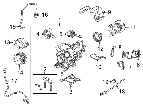2013 Ford F-250 Super Duty Turbocharger & Components Diagram