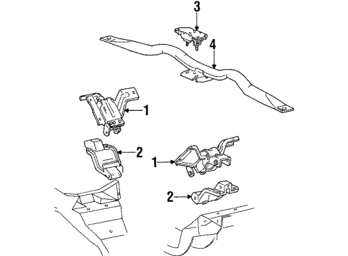 2000 Ford Crown Victoria Engine & Trans Mounting Diagram