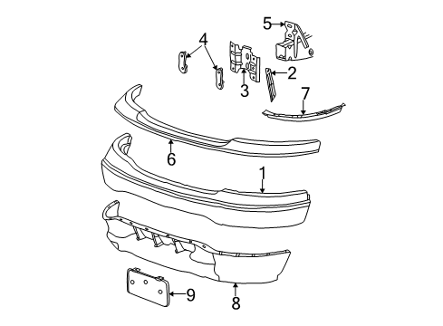 1999 Ford F-150 Bumper & Components - Front Diagram 2 - Thumbnail
