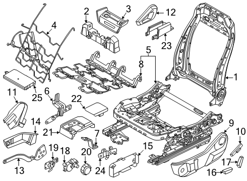 2025 Ford Ranger Driver Seat Components Diagram
