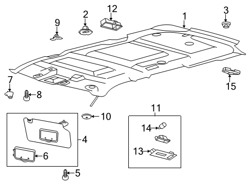 2014 Ford Explorer Interior Trim - Roof Diagram 2 - Thumbnail