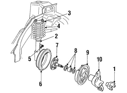 1991 Ford Tempo Rear Brakes Diagram 2 - Thumbnail