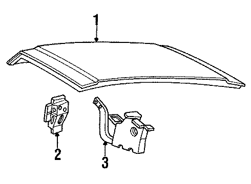 1987 Mercury Grand Marquis Trunk Lid & Components Diagram