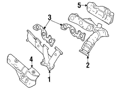 2002 Mercury Villager Exhaust Manifold, Front Diagram for 1F5Z-9431-AA