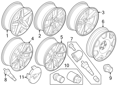 2025 Ford Mustang Wheels & Trim Diagram 4 - Thumbnail
