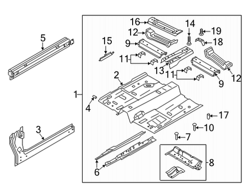 2024 Lincoln Corsair Floor & Rails Diagram