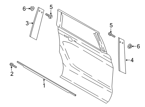 2025 Ford Expedition Exterior Trim - Rear Door Diagram