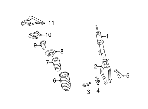 2007 Mercury Milan Struts & Components Diagram
