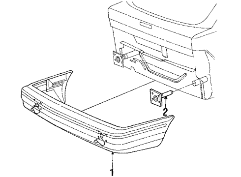 1988 Ford Escort Bumper Assembly - Rear Diagram 2 - Thumbnail