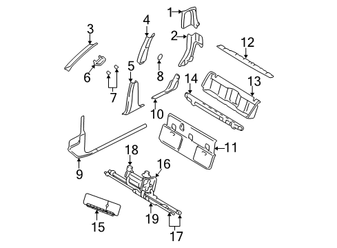 2001 Ford Explorer Sport Trac Interior Trim - Cab Diagram