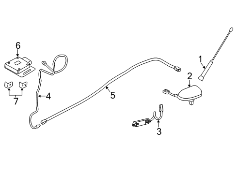 2013 Ford Focus Antenna Base Diagram for FM5Z-18936-A