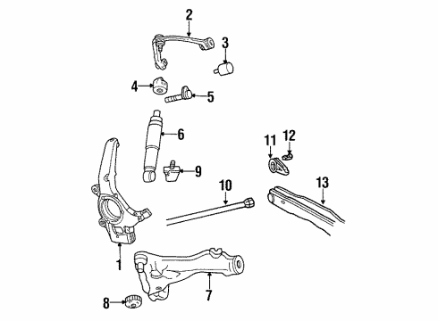 2000 Lincoln Navigator Front Suspension Components Diagram