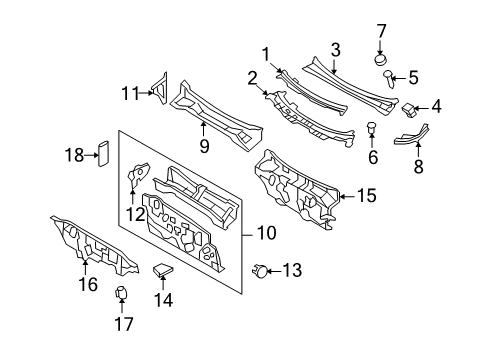 2010 Mercury Mariner Support, Outer Top Diagram for AL8Z-7802012-A