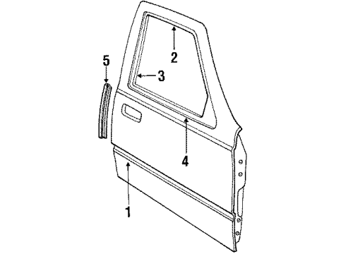 1985 Mercury Topaz Door & Components Diagram