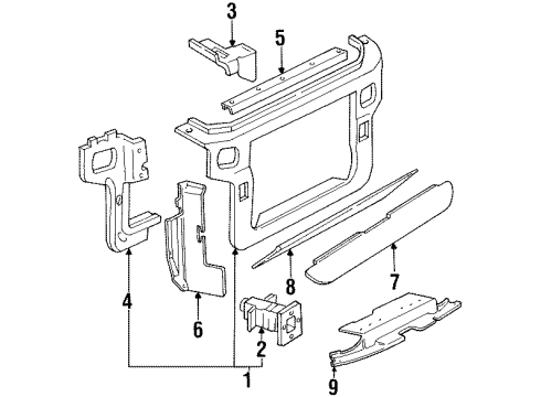 1994 Ford Mustang Energy Absorber, Front Diagram for F4ZZ-17E796-A