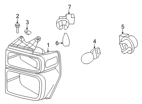 2025 Ford E-350 Super Duty Park Lamps Diagram