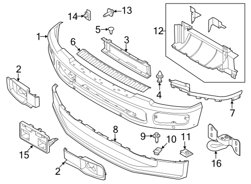 2025 Ford F-250 Super Duty Bumper & Components - Front Diagram 2 - Thumbnail