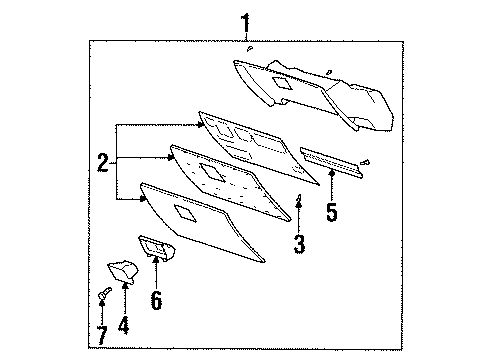 2002 Mercury Grand Marquis Glove Box Door Rivet Diagram for -N807122-S424