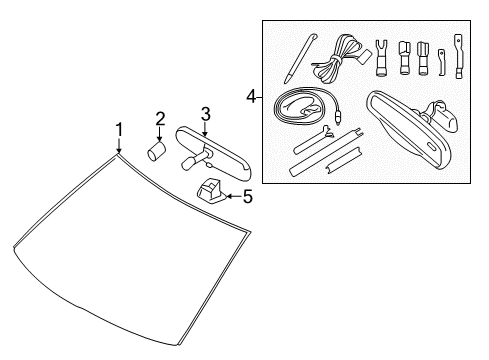 2009 Ford Edge Glass - Windshield Diagram