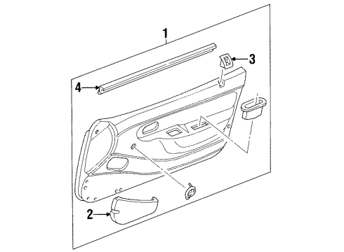 1997 Ford Aspire Interior Trim - Front Door Diagram