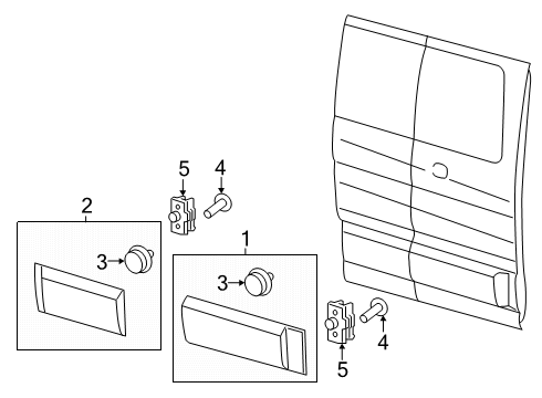 2025 Ford Transit-150 Exterior Trim - Side Door Diagram