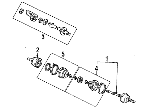 1992 Mercury Tracer Axle Shaft - Front Diagram