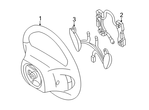 2002 Ford Mustang Steering Wheel & Trim Diagram