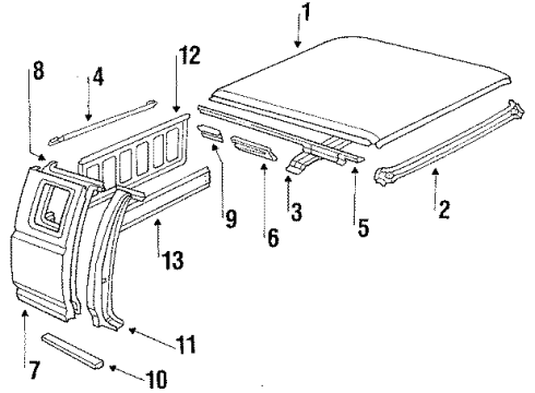 1984 Ford F-150 Corner Reinforcement, Passenger Side Diagram for EOTZ13278A28A