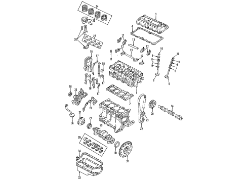 1997 Ford Aspire Camshaft & Timing Diagram