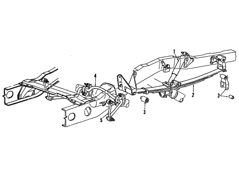 1987 Ford Bronco II Rear Suspension Components Diagram