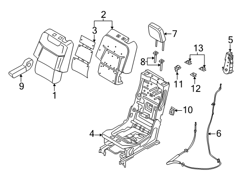 2025 Ford Explorer Second Row Seats Diagram 3 - Thumbnail