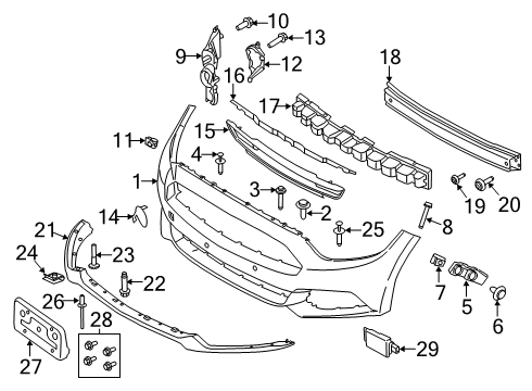 2015 Ford Mustang Bumper & Components - Front Diagram