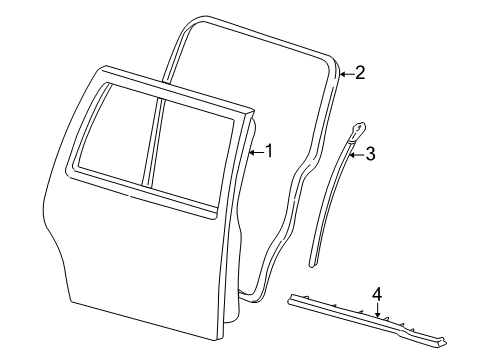 2007 Mercury Monterey Door Shell, Passenger Side Diagram for 5F2Z-1724622-AA