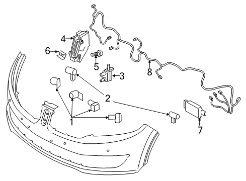 2017 Lincoln MKX Bumper & Components - Front Diagram