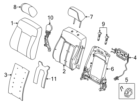 2013 Ford F-250 Super Duty Front Seat Components Diagram 6 - Thumbnail