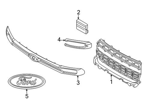 2024 Ford Maverick Grille & Components Diagram