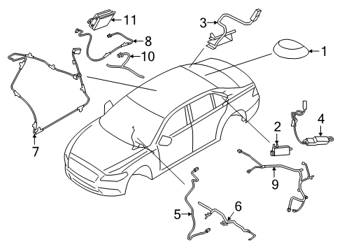 2018 Lincoln Continental Antenna Booster, Rear Diagram for 7CPZ-18K891-E
