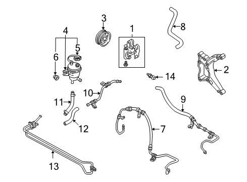 2003 Ford Escape P/S Pump & Hoses Diagram 2 - Thumbnail