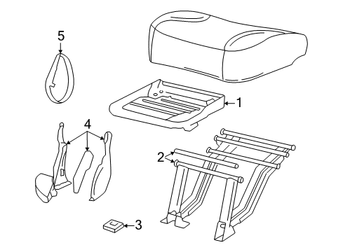1998 Ford Expedition Rear Seat Components Diagram 3 - Thumbnail