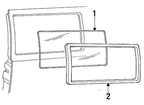 1991 Ford E-150 Econoline Glass - Side Panel Diagram 2 - Thumbnail