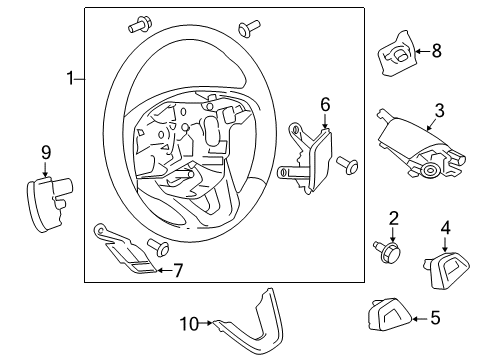 2016 Lincoln MKC Steering Wheel & Trim Diagram