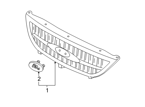 2004 Ford Freestar Grille & Components Diagram
