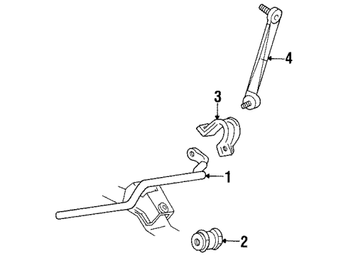 1997 Mercury Sable Stabilizer Bar & Components Diagram 2 - Thumbnail