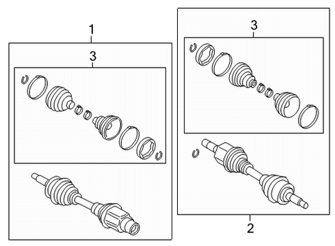 2024 Ford Bronco Drive Axles - Front Diagram