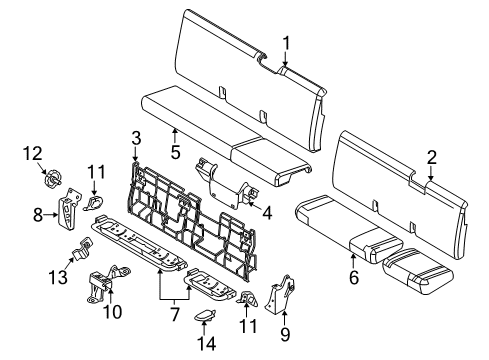 2015 Ford F-350 Super Duty Rear Seat Components Diagram 5 - Thumbnail