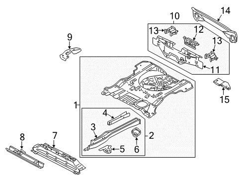 2006 Mercury Mariner Rear Floor & Rails Diagram 2 - Thumbnail